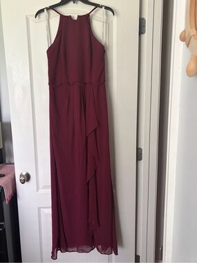 nude dress casual Mac Duggal Women's Flounce Sleeve Midi-Dress - Silver Chiffon Cape Sleeves Back Color:Indigo Blue no-returns:2026-02-20_2026-02-21 58 Bust